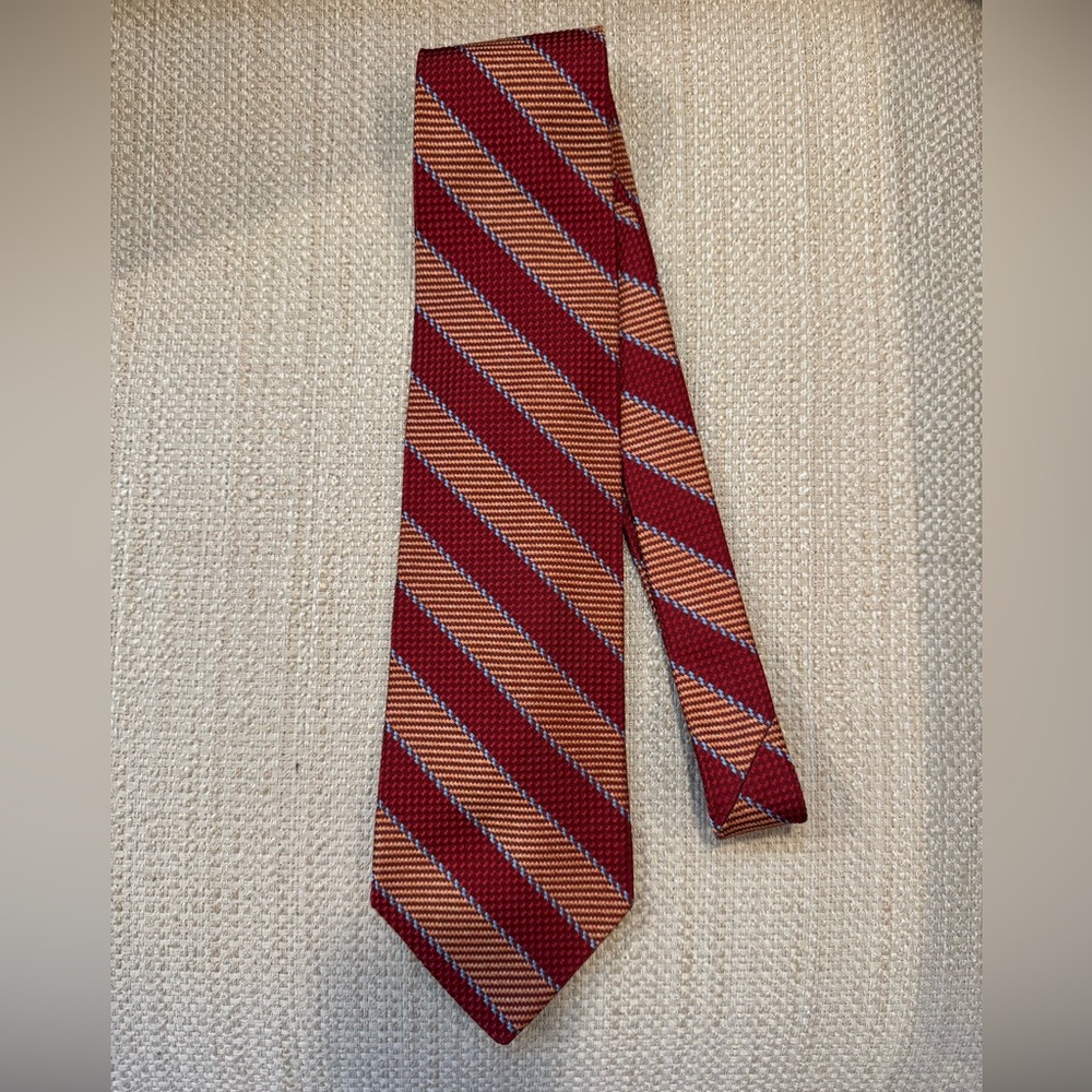 JoS.A.Bank Striped Red and Orange Men's Tie